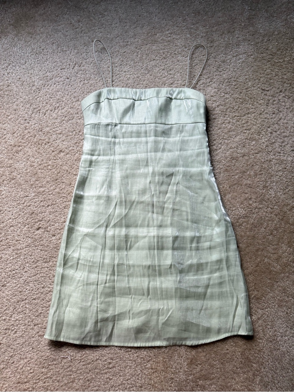 Princess Polly Sage Green Spaghetti Strap Mini Dress